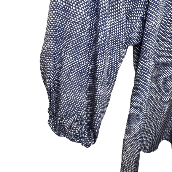 Joie 100% Silk Flowy Poet Popover Top Blue and White Size XS - Picture 2 of 6